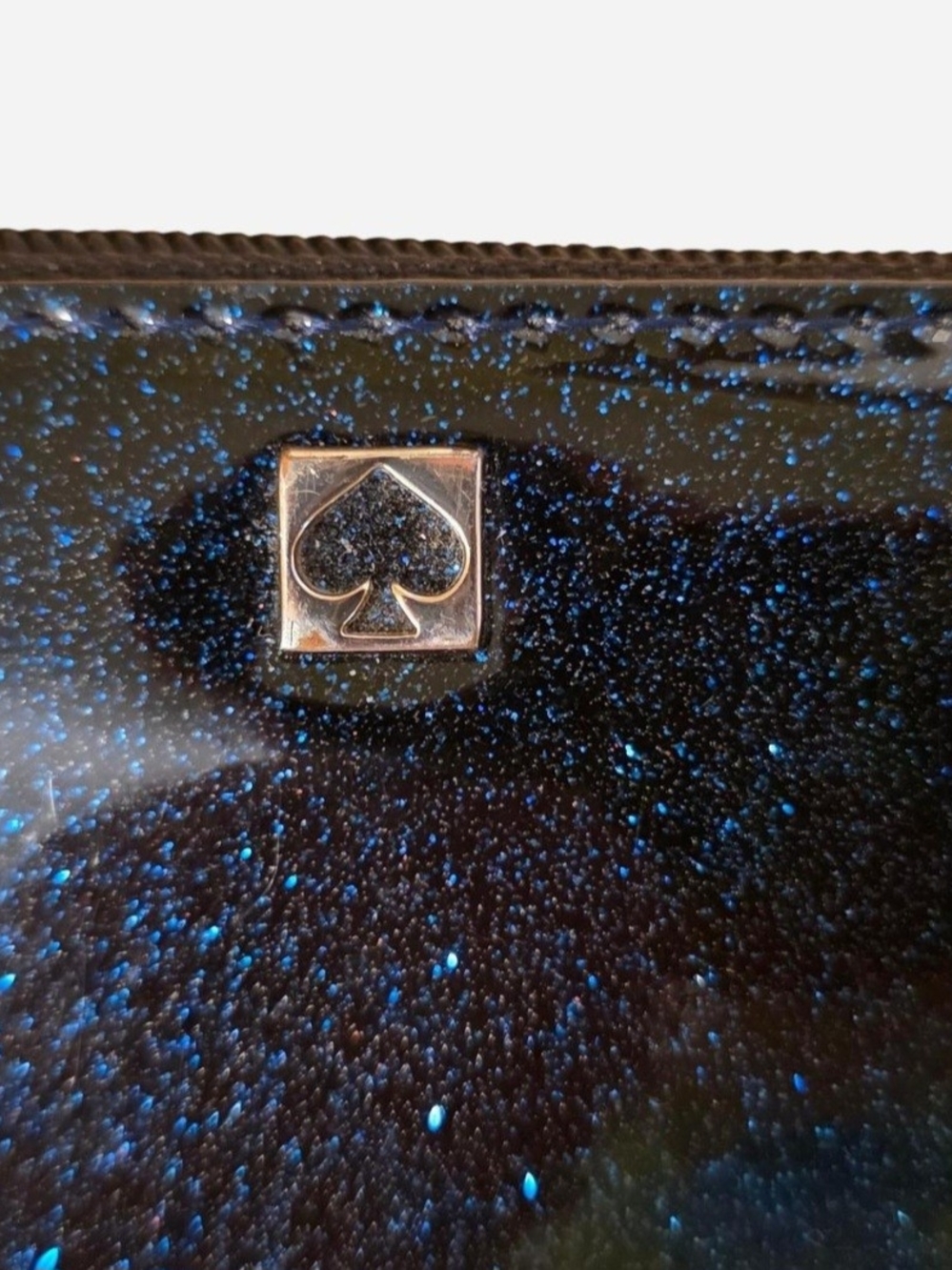 EUC 2015 Kate Spade Midnight Navy Blue Glitter Zip-Around Continental Wallet - Picture 4 of 16